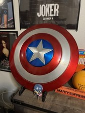 JOETOYS Metal Heater Shield Decorative Marvel Replica Red Silver Blue with Stand picture