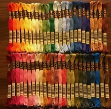 50 Brand New DMC Embroidery Floss Skeins - Beautiful Rainbow of Colors Set 1 picture