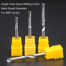 10Pcs 4mm Carbide Single Flute Spiral Router Bit End Mill CNC Cutter MDF Acrylic picture
