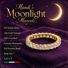 Mandi's Moonlight Marvels 925 Gold Vermeil Moissanite 3.63ctw Eternity 7 picture