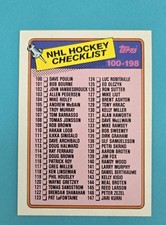 1988-89 Topps #198 Checklist: 100-198 HOCKEY Card 2F picture
