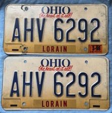 Vintage 1998 Ohio License Plates. Lorain County picture
