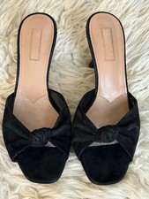 Women's AQUAZZURA Firenze (Made in Italy) Posha Knotted Suede Mules Heel 37 7 picture