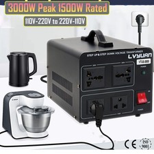 1500W 3000W Voltage Transformer Converter 110V ⇄ 230V Step Up & Step Down, Used picture