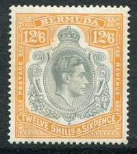 Bermuda 1938-53 perf. 14 12s6d SG 120c hinged mint (cat. £130 as u/m) toned gum picture