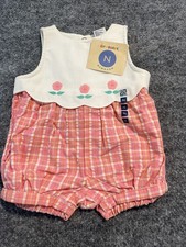 Vtg 90s Gymboree Countryside Bubble Romper NWT Sizing Tape Rainbow Tag Newborn picture