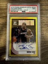 DWAYNE WADE 2018-19 DONRUSS OPTIC DOMINATOR SIGNATURES GOLD AUTO /10 PSA 9 POP 1 picture