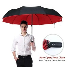 Strong Windproof Stick Compact Umbrella for Rain, One-Click Automatic Open and C picture