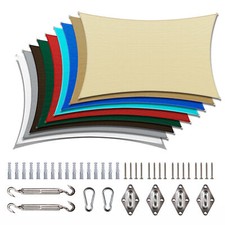 ColourTree Rectangle Sun Shade Sail Cover Outdoor Patio with Hardware Kit picture