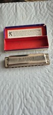 VINTAGE M. HOHNER MARINE BAND HARMONICA N0. 1896 WITH BOX GERMANY KEY C  picture