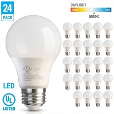 24 Pack LED A19 Bulb 9W 60W Equivalent Non Dimmable 5000K Daylight Medium E26 picture