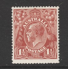 1919 KGV SINGLE WATERMARK 1½d DEEP RED-BROWN 