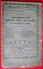 Rare 1857 Antiquarian Periodical: American Notes and Queries (Vol. 1, No. 3) picture