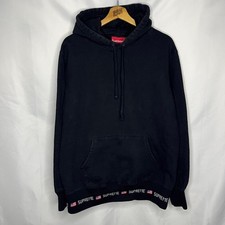 FW15 2015 Supreme NYC Flag Logo Rib Hooded Pullover in Black L picture