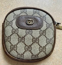 Vintage Gucci GG Logo Brown  Zip Micro Coin Purse picture