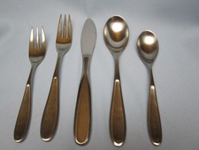 Lot of 5 - RETRONEU TIVOLI / CONTOUR Stainless 18/10 Satin Round Place Setting picture