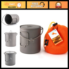 Ultralight Titanium 750ml Pot with Bail Handle - Camping, Backpacking Cookware picture
