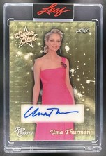 2025 Leaf Red Carpet Uma Thurman #S-UT1 SUPERstar Gold Circles 1/1 Auto picture