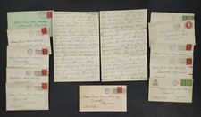 1930 antique THOMAS M DARNELL roanoke va 11 LOVE LETTERS ERNA MAE MAXEY wife lot picture