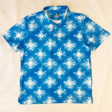 Chubbies Performance Golf Polo Shirt Mens Size L Blue Tye Dyed Print picture