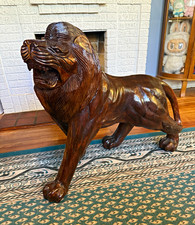 19th Century Extra-Large Mahogany African Lion Carved Floor Sculpture 30”h picture