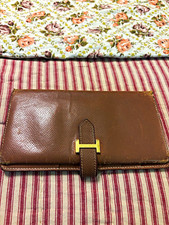 Hermès Women's Brown Wallet Gold-Tone Buckle Closure Credit Card Feature picture