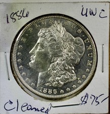 1886 Morgan Silver Dollar - Ungraded Unc Cleaned picture