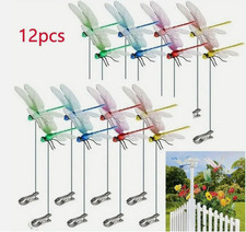 12 Fake Dragonfly Clips Clip on Dragonfly for Outdoors 3D Dragonfly Garden Decor picture
