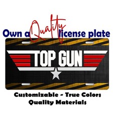 Top Gun Inspired License Plate Frame Bike Motorcycle Car Key chain Luggage Tag picture