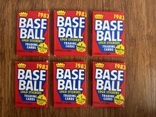 1983 Fleer Baseball Wax Pack Lot of 6 • Unopened Sealed • Vintage 15 Cards Each picture