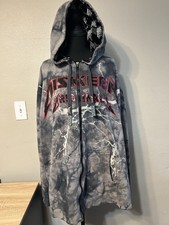 Vintage Y2K Miskeen Originals 3XL Zip Hoodie Acid Wash Embroidered Streetwear picture