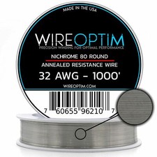 Nichrome 80 AWG 16 18 20 22 24 26 28 30 32 Gauge 25' 50' 100' 250' 500' 1000' picture