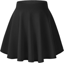 Women's Stretchy Flared Mini Skater Skirt Casual A-Line Soft Lightweight Dressy picture