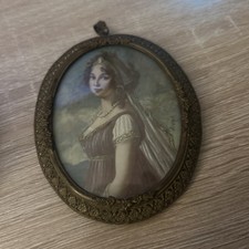 Antique Watercolor Miniature Portrait of a Lady  picture