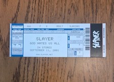 Slayer God Hates Us All Promo Promotional Ticket 2001 Thrash Metal picture