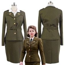 Avengers Captain America Agent Peggy Carter Women Uniform Dress Cosplay Costume picture