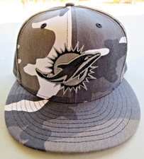 NEEW Authentic CAMO New Era NFL Miami Dolphins Black Sideline 59Fifty Fitted Hat picture
