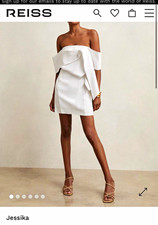 Reiss Jessica Sculptural Off-Shoulder Mini Dress in Ivory Regular picture