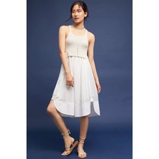Anthropologie Maeve Varadero Midi Dress White Beige picture