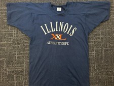 Vintage 80s University Of Illinois Athletic Dept. XXL Oversized Jersey Shirt L picture