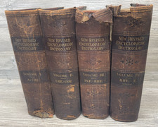 1897 New Revised Encyclopaedic / Encyclopedic Dictionary 4 Volume Poor Condition picture