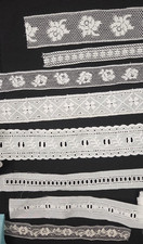 37 1/4 YDS Imported French INSERTION LACE Heirloom Sewing Smocking Doll 8 Styles picture