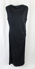 Vince NWT Women's Black 100% Pima Cotton Ruched Sleeveless Maxi Dress Medium picture