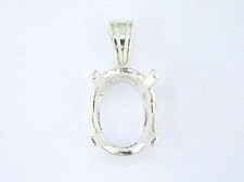 Oval Scalloped Pendant Pendant Setting Sterling Silver   picture