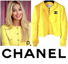 Chanel Vintage 2000 Yellow Jacket 36 38 40 4 6 8 Coat Top Black CC Op Taylor S M picture