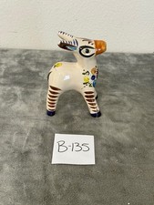 Tonala Mexican Pottery Folk Art Hand Painted Miniature Donkey Figurine 2.75