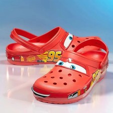 Kid’s LIGHT-UP Lightning McQueen Crocs boys girls Shoe Clog Disney C8-J3 Size ** picture