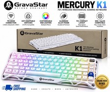 GravaStar Mercury K1 75% Wireless Mechanical Gaming Keyboard RGB White NEW picture
