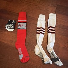 TCK Performance Adult Softball Socks Nylon Red Gray Black Size L - Strykers picture