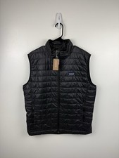 Patagonia Nano Puff Vest Mens Large Black Puffer Full Zip Company logo New picture